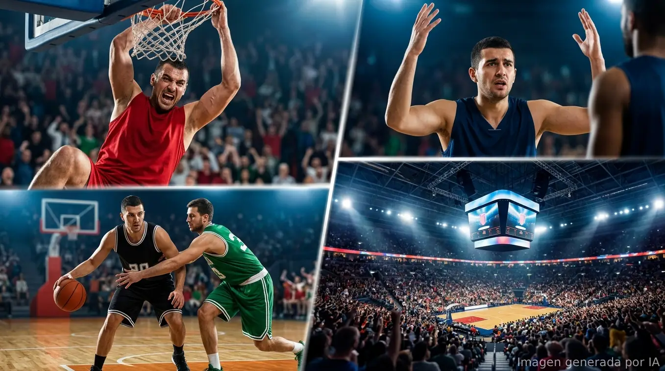 basket collage, generado por ia