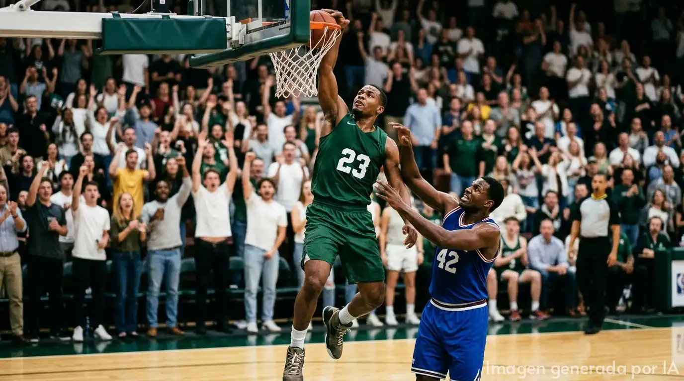 jugador machacando el aro