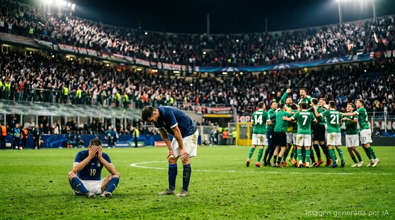 Jugadores desolados mientras equipo contrario celebra la victoria